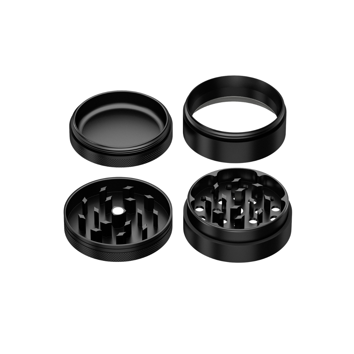4-Teiliger Aluminium Grinder Compton (schwarz)