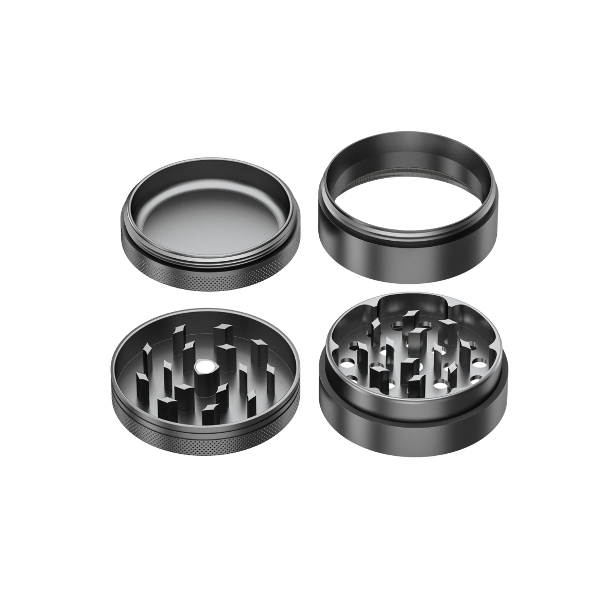 4-Teiliger Aluminium Grinder Compton (grau)