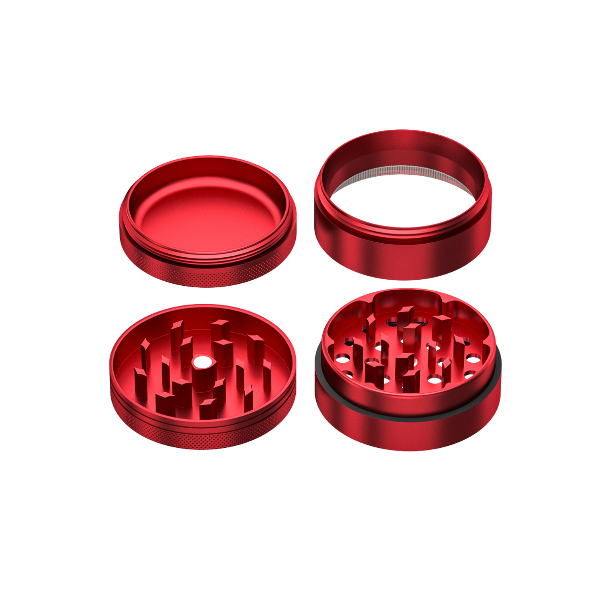 4-Teiliger Aluminium Grinder Compton (rot)