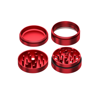 4-Teiliger Aluminium Grinder Compton (rot)
