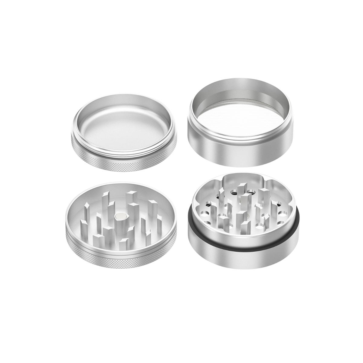 4-Teiliger Aluminium Grinder Compton (silber)