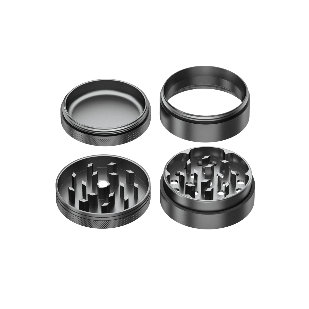 4-Teiliger Aluminium Grinder Compton (grau)