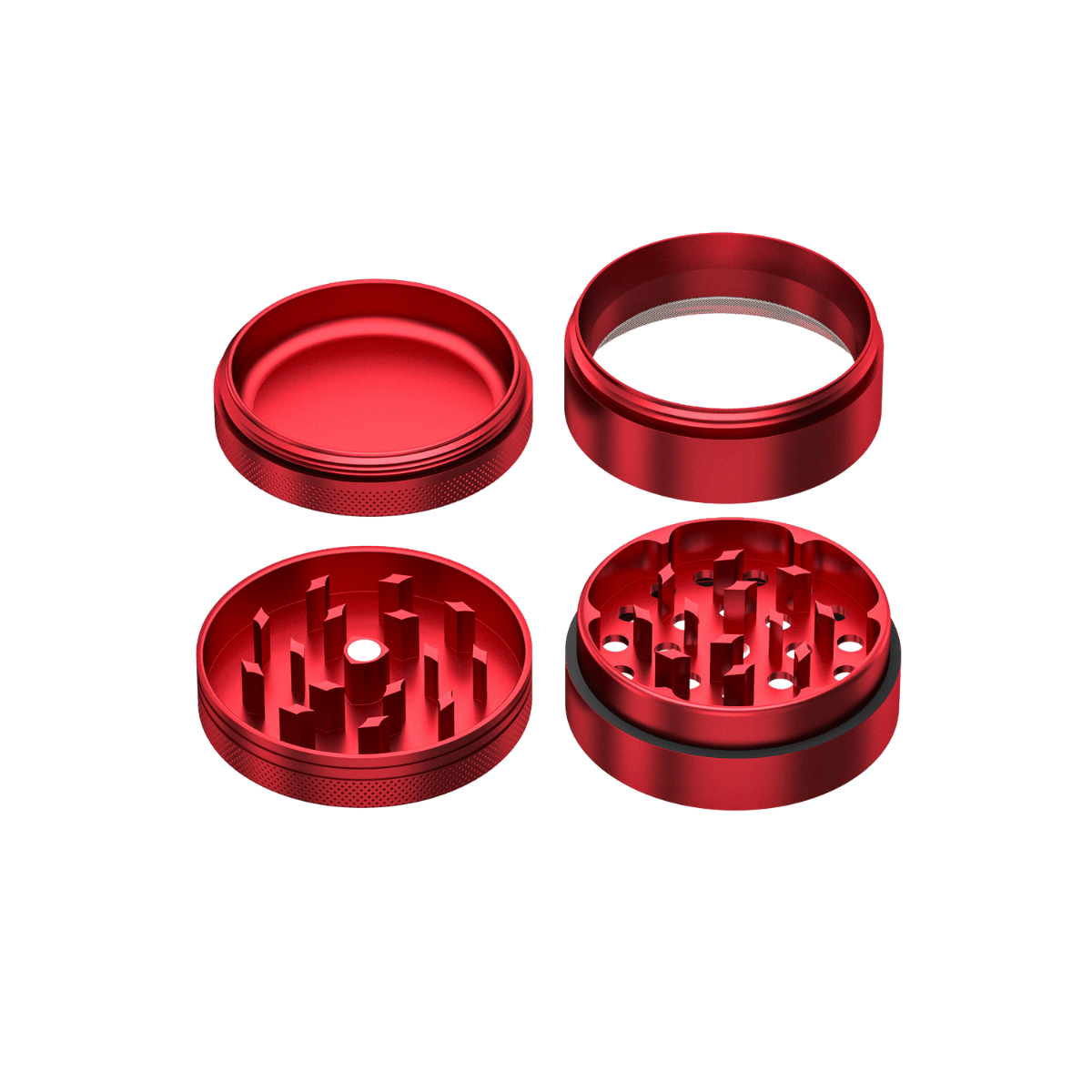 4-Teiliger Aluminium Grinder Compton (rot)