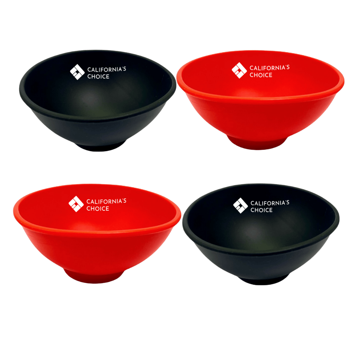 4er Set Hash Bowls aus Silikon – Mischeschalen (Rot & Schwarz)